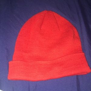 Red beanie hat from ASOS